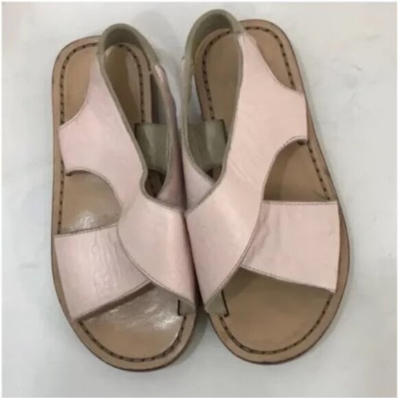 Bonpoint pink cherry embossed sandal shoe